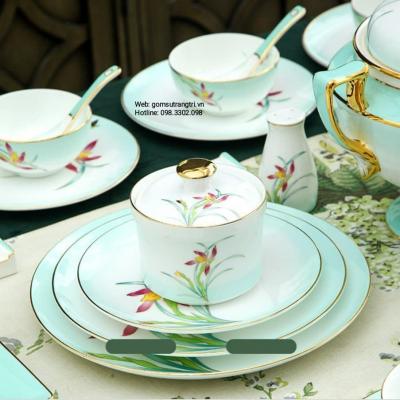 BỘ BÁT ĐŨA HỌA TIẾT HOA LAN
